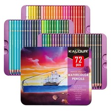 72 Colors Professional Watercolor Pencils Numbered Lightfast WaterSoluble