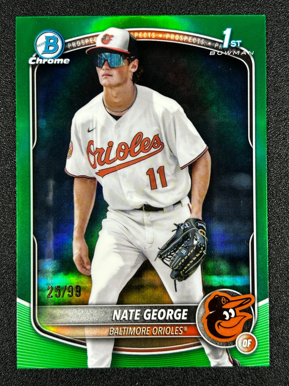 Nate George 2025 Bowman Chrome 1st Green Refractor 25/99 ORIOLES #BCP-184