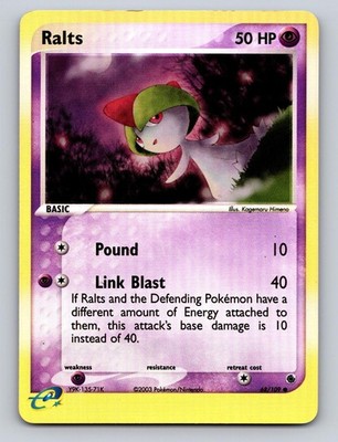 Ralts 68/109 Common Ruby & Sapphire Pokemon Reverse Holo NM