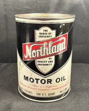 1960s Composite Northland Motor Oil 1 Qt Can 