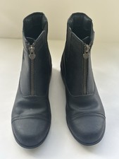 Ariat Girls Youth Size 4 Black Leather Zip Paddock Riding Boots Equestrian