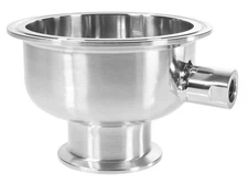 BVV Hemispherical Tri-Clamp Reducer with 1/4" FNPT Side Port