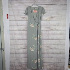 Show Me Your MuMu Wedding Noelle Wrap Chiffon Floral Bridesmaid Maxi Dress NWT L