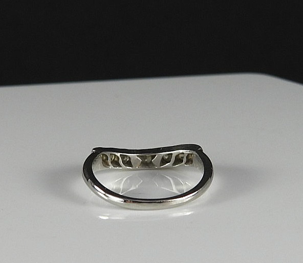 Vintage Solid Platinum Wedding Ring Cluster Diamo… - image 16