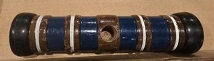 CROQUET MALLET HEAD REPLACEMENT 9" LG. Black & Blue STRIPS (1 PIECE) 