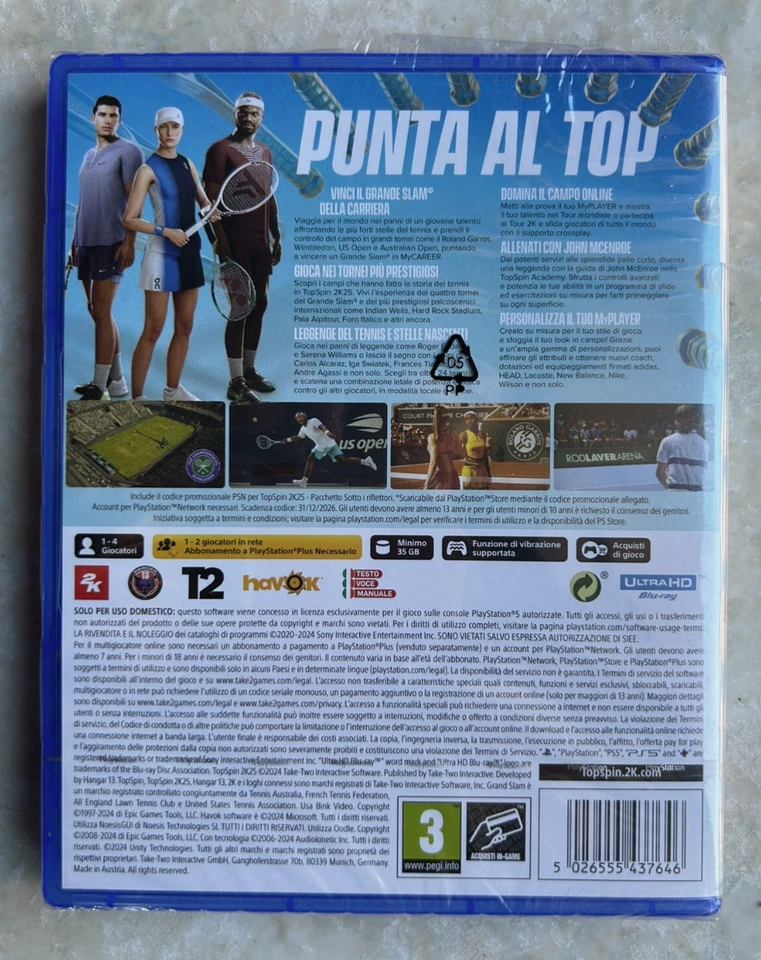 TopSpin 2K25 PS5  ITALIANO - Immagine 2 di 2