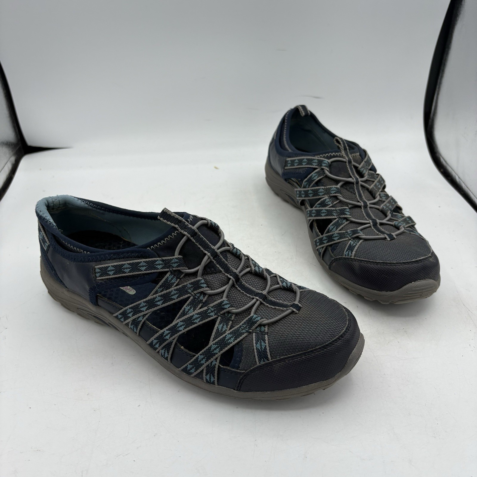 Skechers Shoes Womens Size 10 Reggae Fest Sporty Slip On Walk Sneakers Blue