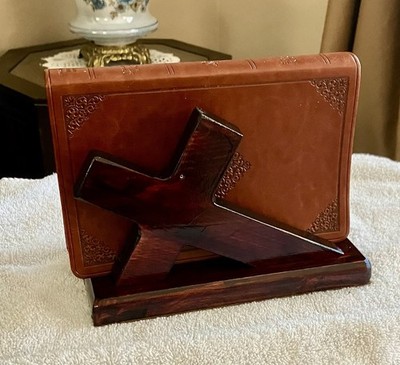 Hand Crafted Christian Cross Bible Holder - Larry s Timber Treasures