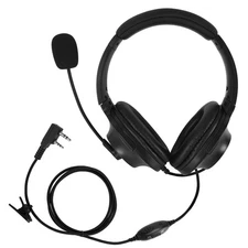 Overhead Walkie Talkie Headset with Boom Mic Noise Reduction 2 Pin Ear Piece ...