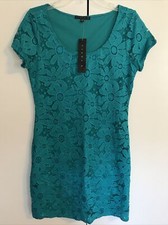 Tiana B Womens Medium Green Floral Knee Length Dress NWT! A360