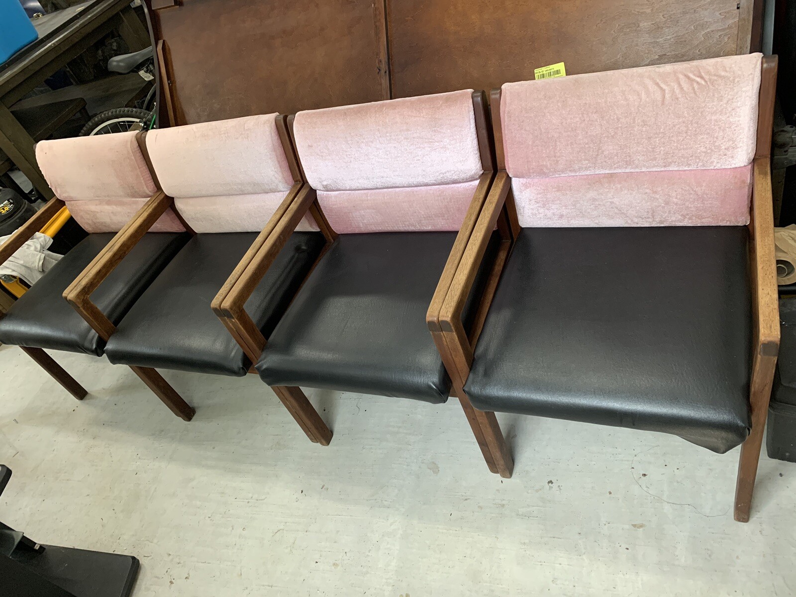 waiting room Salon Office Wood Leather Fabric chairs used Furniture eBay