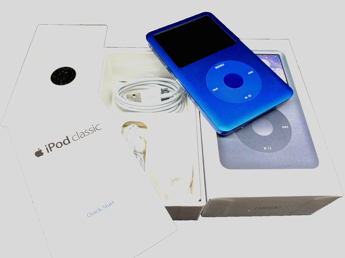 Apple iPod classic 7th Generation BLUE Black 256GB Excellent w/new