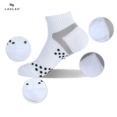 men trainer cycling socks white gym running cushion massage seamless 4 pairs - Picture 8 of 9