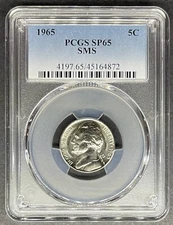 1965 SMS Jefferson Nickel PCGS SP-65, Buy 3 Items, Get $5 Off!!