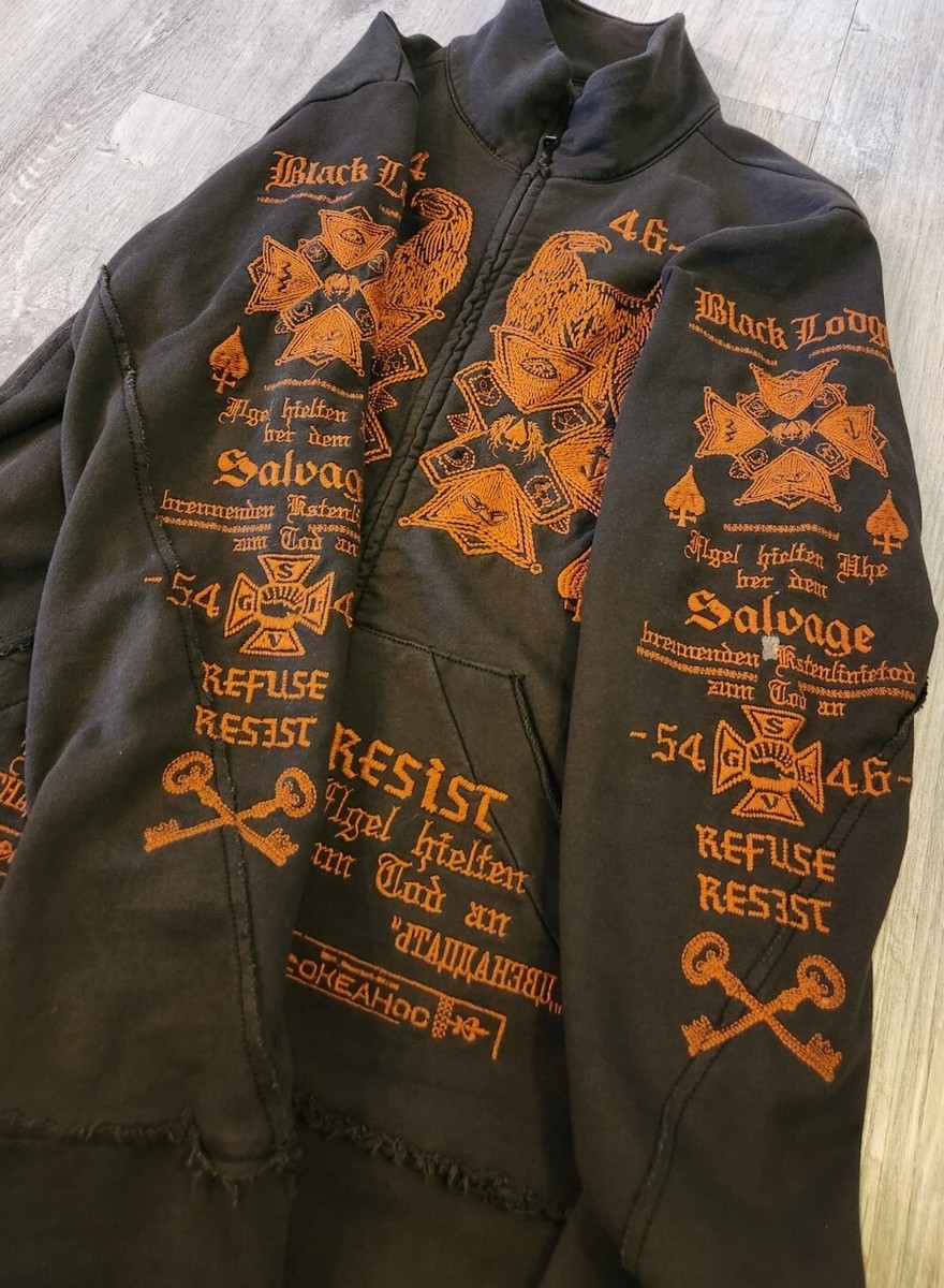 Vintage Salvage Jacket Men's Large Zip Up Sweater Y2k Cyber Vintage Salvage Jacket Men's Large Zip Up Sweater Y2k Cyber
