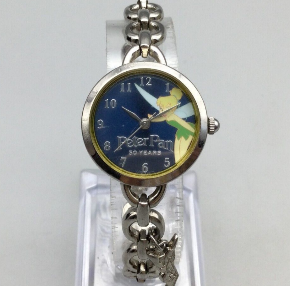 Disney Watch Women 24mm Peter Pan Tinkerbell Bracelet Band New Battery 6