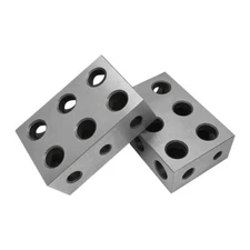 2 PC 1-2-3 Universal Blocks 11 Holes Milling Drilling Precision Metal Block