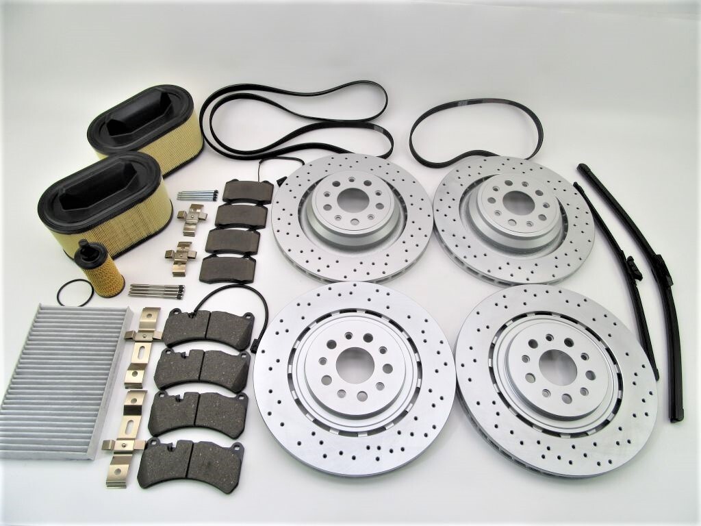Maserati Ghibli Quattroporte brake pads rotors filters belt service kit #857
