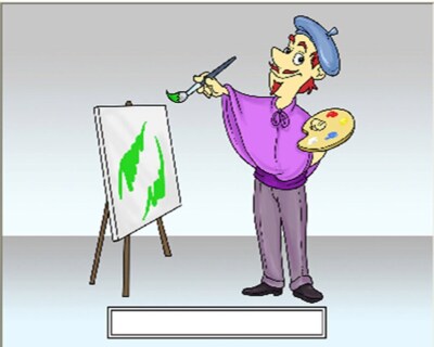 Artist Male Cartoon Character Personalized Matted Print Series 1