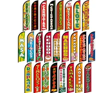 Mexican Food Full Curve Windless Swooper Flag Restaurant Tacos Tortas