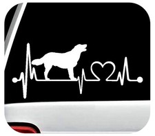 Golden Labrador Heartbeat Dog Decal Sticker Car Truck SUV Van LAPTOP Gift K1044