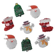 Small Christmas Hair Claw Clips Santa Snowman Tree Boots Mini Clips for Girls