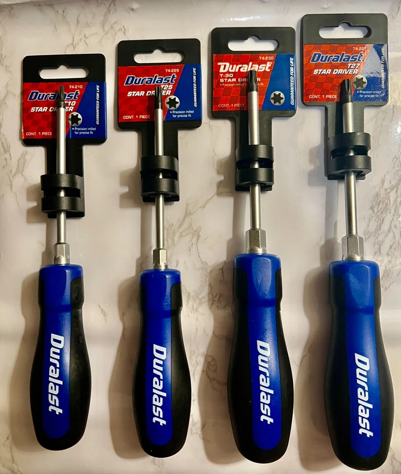 Duralast Torx Screwdriver Set Star Driver T10, T25, T27, T30, Ergonomic Handle - Image 2 of 2