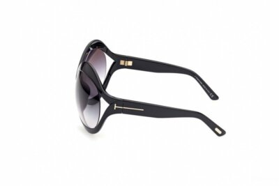 NWT Tom Ford FT 0902 Carine-02 01B Shiny Black/Smoke 