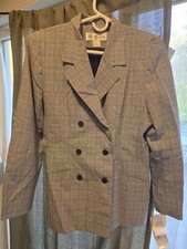NWT Womens Size 10 Vintage 80-90's Black And White Houndstooth Blazer