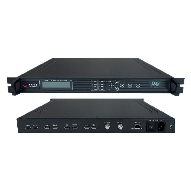 SC-4257 8-Way HD Encoder Modulator Rack-Mounted HDMI Input to DTMB