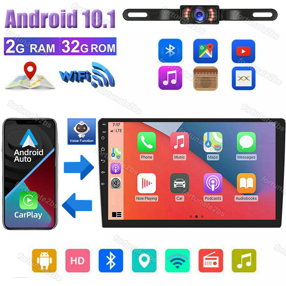 10.1" 2 Din Car Stereo Radio Android 10 GPS WiFi Vertical To