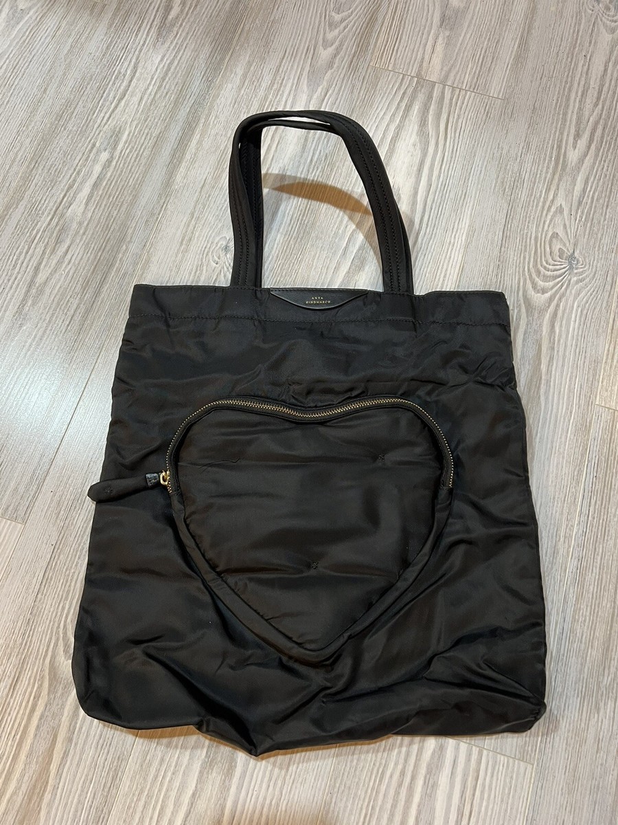 Anya Hindmarch Black Heart Tote Bag Handles Shoulder Bag | eBay