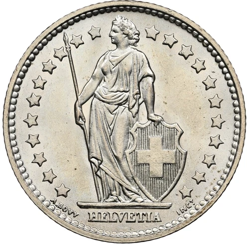 Switzerland - 1957 Confederation 1 Franc - NGC MS67 - STUNNING SUPERB GEM!