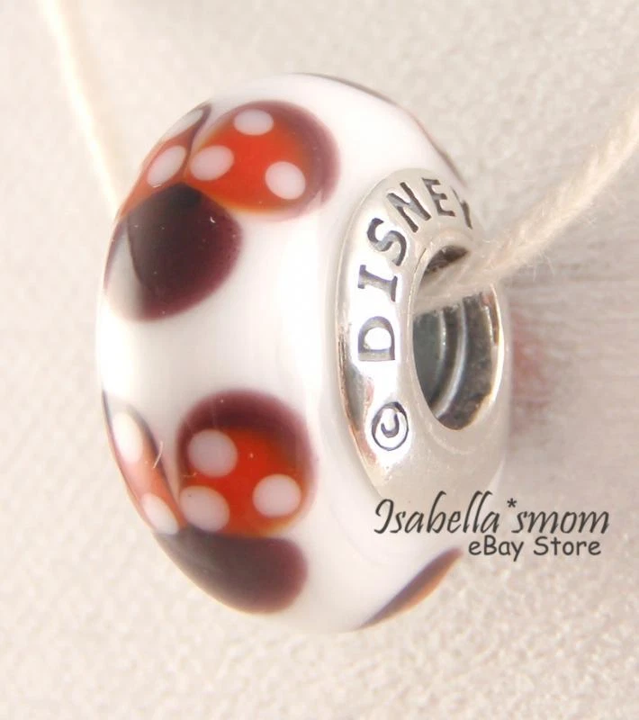 Disney Autentico Pandora Bianco Classico Minnie Murano Vetro Ciondolo 791634 W - Immagine 3 di 4