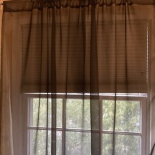 Sheer Black Curtain With Rod Pockets, 60  X 60  