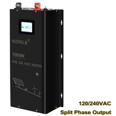 24V to 120V 240V Split Phase Pure Sine Wave Inverter 7000W Solar Home System RV