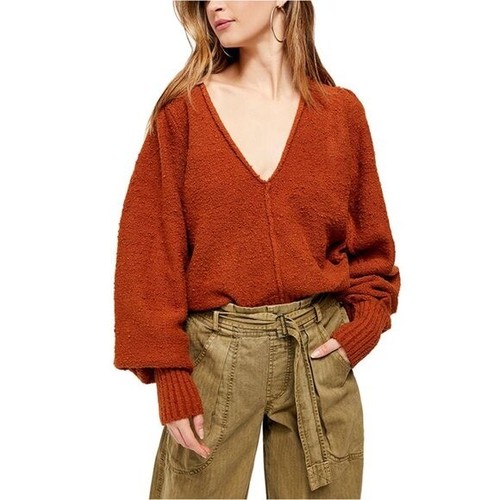 NWT Free People Reverie V-Neck Rib Knit 