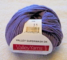 1 Ball Valley Yarns "Valley Superwash DK" Extrafine Merino Yarn in Misty Lilac