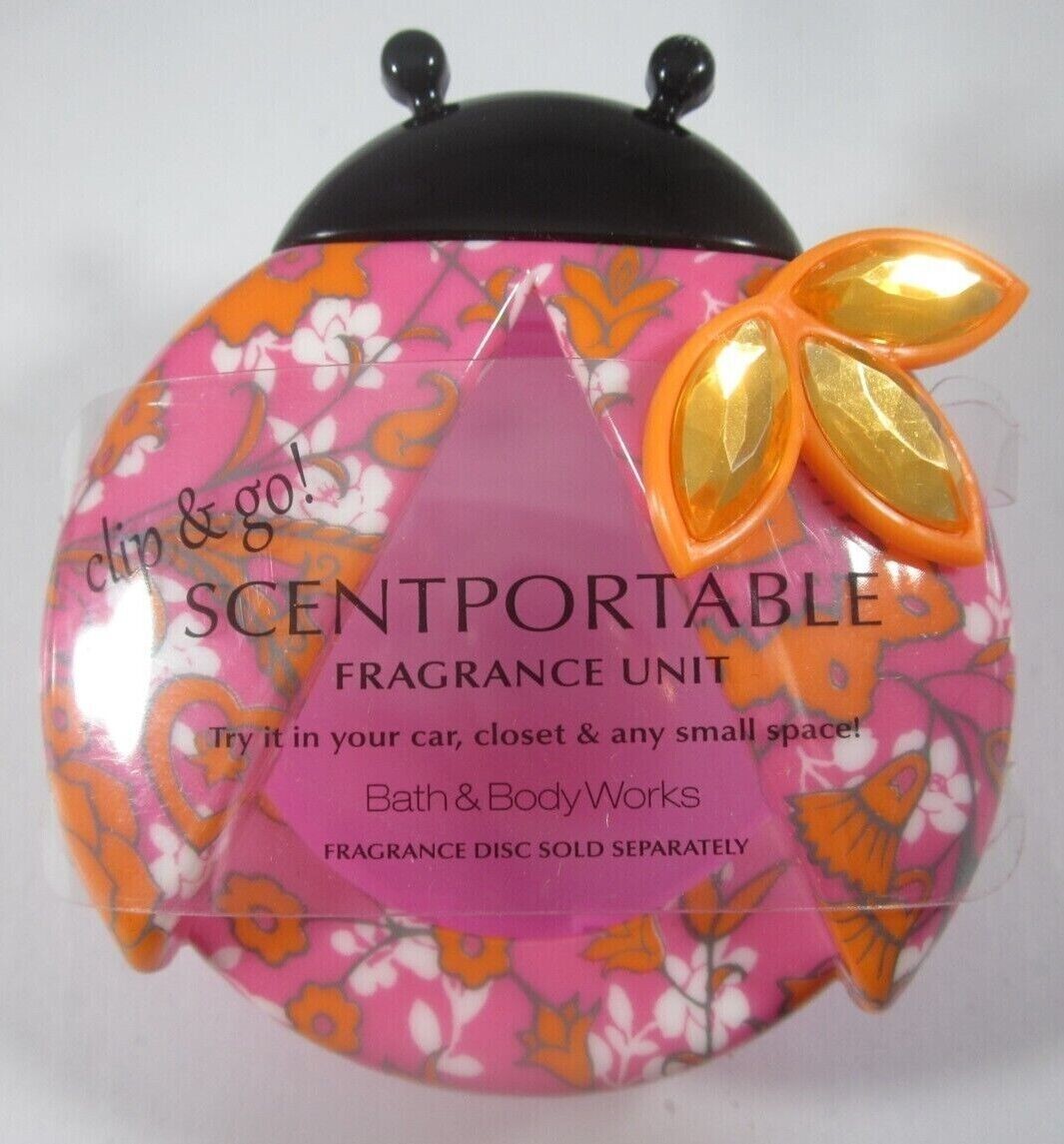 Bath & Body Works Scentportable Air Freshener Clip gems Pink Ladybug