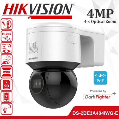Hikvision DS-2DE3A404IWG-E 4MP DarkFighter 4xZoom PTZ POE IP Kamera Mic Speaker