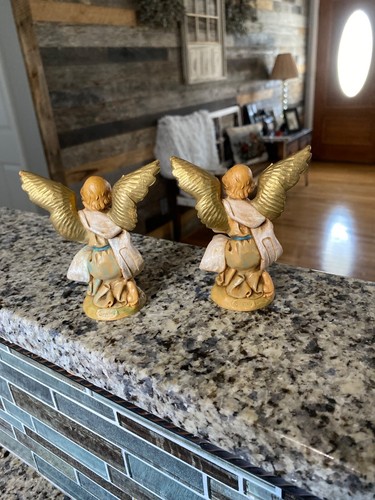 2 Vintage Fontanini Depose 4" Nativity Angel Figures Italy Simonetti Christmas - Picture 2 of 9