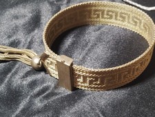 Art Deco Byzantine Greek Key Chain Tassel Gol...