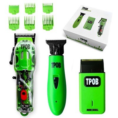 TPOB Slime 2 Barber Hair Clippers Trimmer Shaver Set for Men with Matte Green...