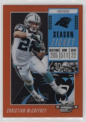 2018 Panini Contenders Optic Orange Prizm 23/49 Christian McCaffrey #76 4f5