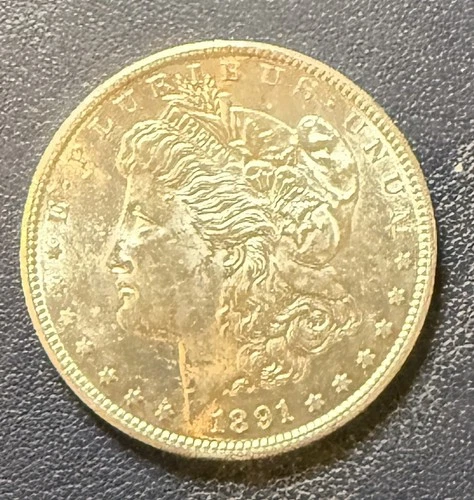 1891-S Morgan Silver Dollar Problem-Free Blast White Mint State BU