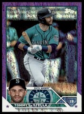 2023 Topps Update - Purple Foil #US189 Tommy La Stella SN #/799 Seattle Mariners