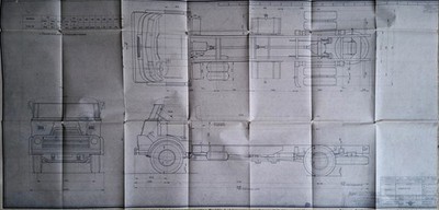 DAF A2000 DO 4 x 2 LKW groß Maßstab 1:20 Fabrikzeichnung 1963