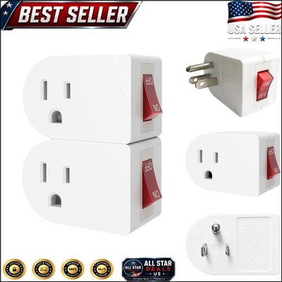 Versatile 2-Piece Grounded Outlet Adapter with Indicator Light & Power Control