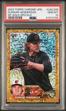 2023 Topps Chrome Update Gunnar Henderson Gold Speckle Image Var SP /50 PSA 10