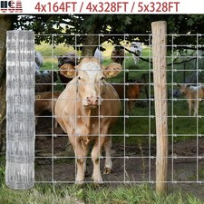 4/5FTx 328FT Cattle Fence Galvanized Wire Fence Metal Field Farm Protect Fencing